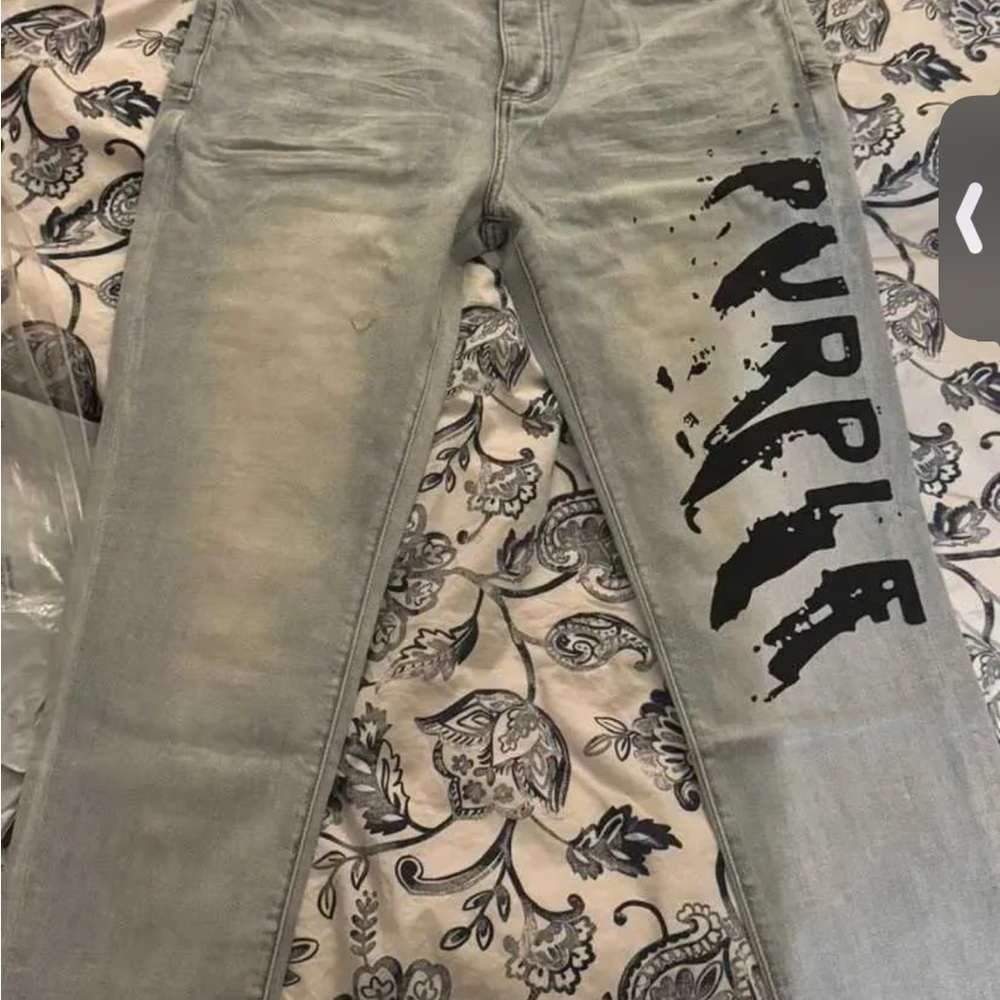 Purple Men's Straight Jeans - Gray